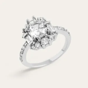 Luxury engagement ring with moissanites SHINY Thumbnail