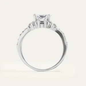Luxury engagement ring with moissanites SHINY Thumbnail