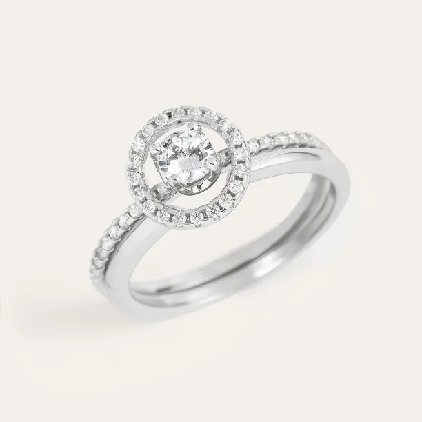 Zlatý zásnubní halo diamantový set SOLEIL Image