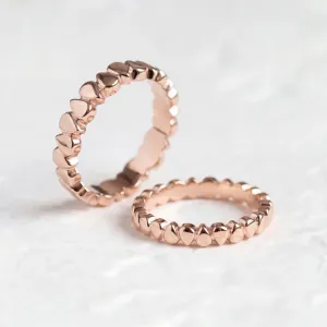 Pair of EIRA geometric wedding rings in rose gold 14K