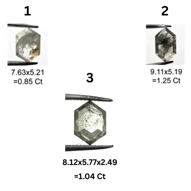 Gold ring with hexagon salt and pepper diamond SIA Image