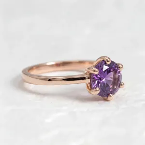 Minimalist gold ring with amethyst STAMI