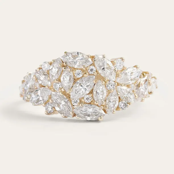 Lab grown diamond cluster ring CHANNELIE