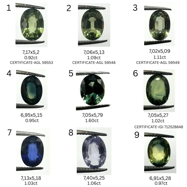 Vintage engagement ring with green sapphire and diamonds MADDIE Image