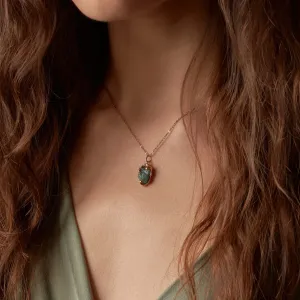 LAURA raw diamond pendant worn on the neck