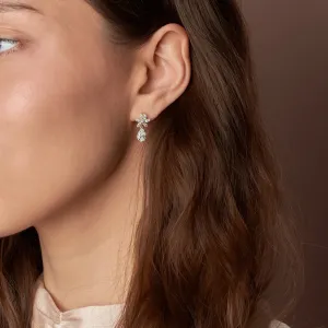 MARISSA gold dangle earring with lab-grown diamonds worn on the ear