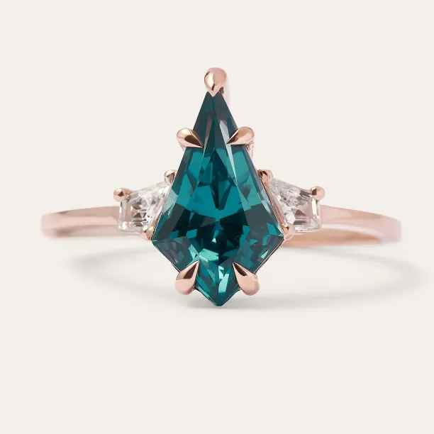 KATE ring with a lab-grown sapphire and moissanites