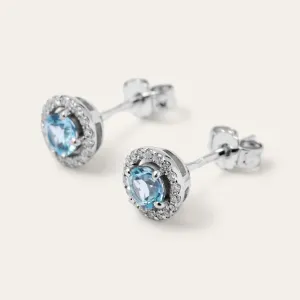 Angled view of the DOLLY earring pair showing their posts and backings