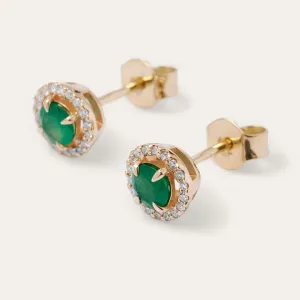 Minimalist emerald and diamond earrings MOLLY