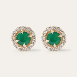 Minimalist emerald and diamond earrings MOLLY