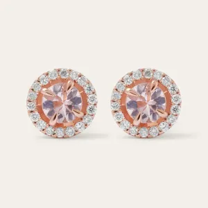 Gold earrings with morganites and diamonds NELLY