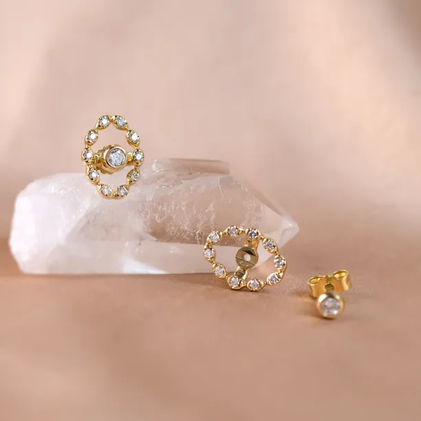 Modulární náušnice BANKSY ve tvaru markýz s lab grown diamanty