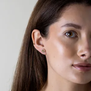 Lab grown diamond earrings with interchangeable gemstone FLORES