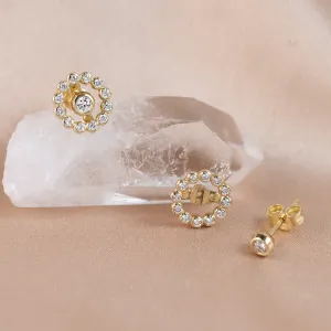Náušnice FLORES ve žlutém zlatě s oddělenými výměnnými komponenty