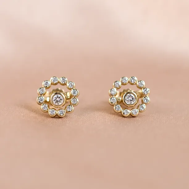 Náušnice FLORES s vyměnitelným drahokamem a lab grown diamanty v páru
