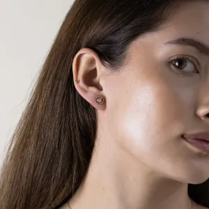 Gold earrings with removable gemstone FLOS