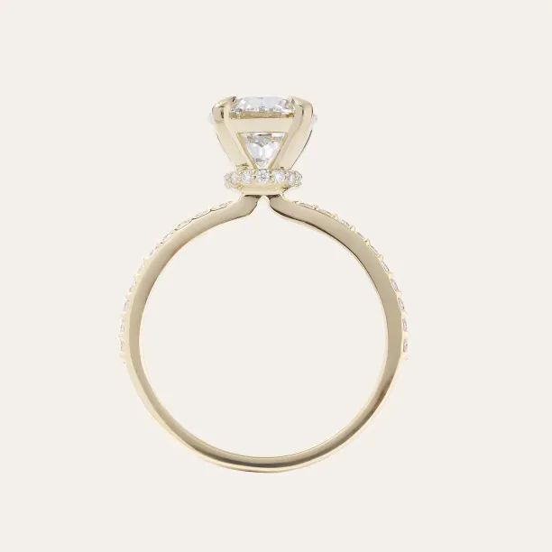 Back view of the ARABELLA ring showing the underside and diamond-set band