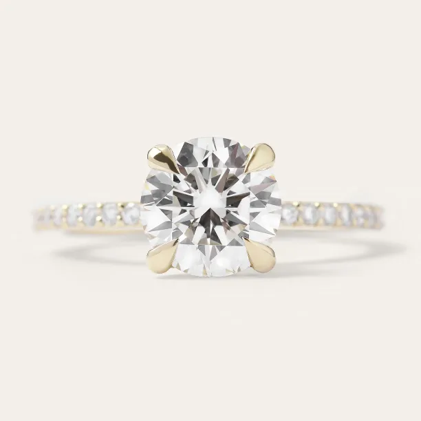ARABELLA lab grown diamond engagement ring with a cushion-square center stone