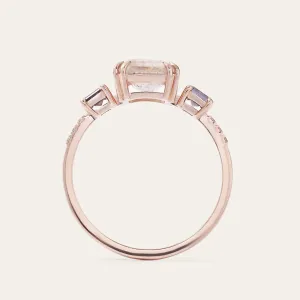 Vintage ring with rutilated quartz and salt and pepper diamonds FRANCI Thumbnail