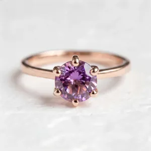 Minimalist gold ring with amethyst STAMI