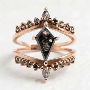Vintage split shank prsten se salt and pepper diamanty SPLIT Thumbnail