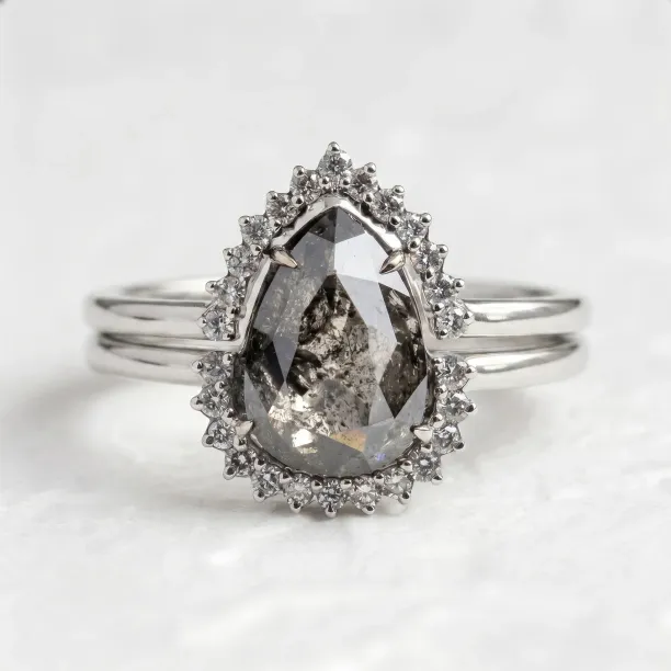 Engagement set of rings with diamonds ASHLEY Image