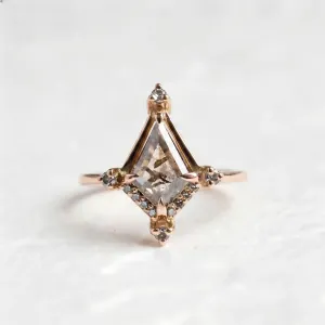 Extravagant ring with salt and pepper diamonds ORNETTE Thumbnail