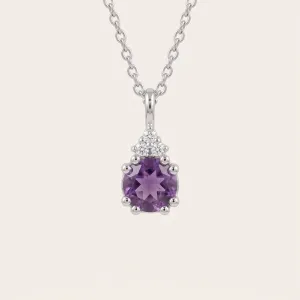 Gold amethyst and diamond pendant LILA