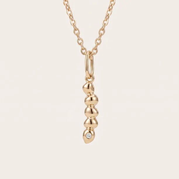 Minimalist gold necklace with diamond CORINNE pendant