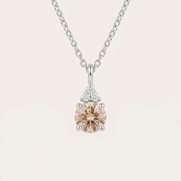 FEMINA gold necklace with morganite pendant and side diamonds