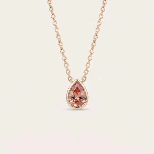 Minimalistický náhrdelník s růžovým lab grown diamantem MAEVA ve zlatém rámu
