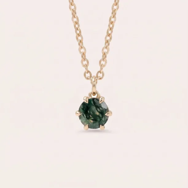 Gold pendant with moss agate MEDA Image