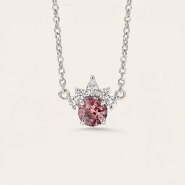 Gold necklace from mineral lepidocrocite and with diamonds PINKIE Image