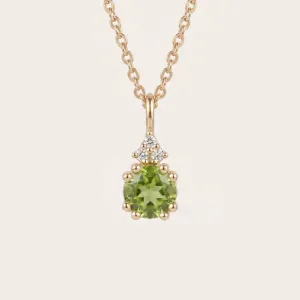 Gold peridot and diamond pendant VERT