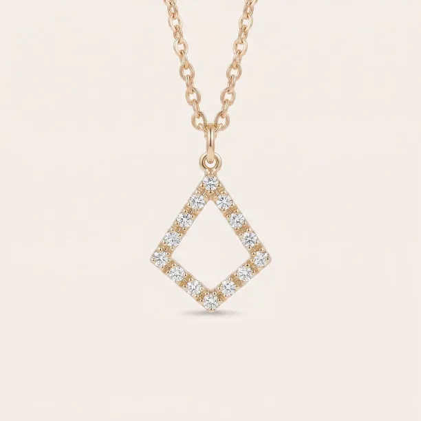 Gold necklace with lab-grown diamond kite pendant HEATHER