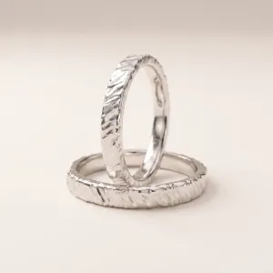 Unconventional wedding rings with texture TRACY