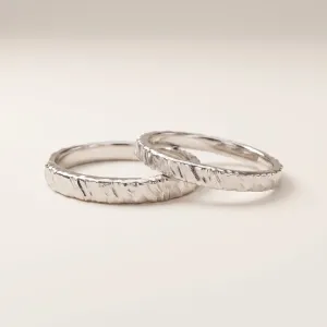 Unconventional wedding rings with texture TRACY