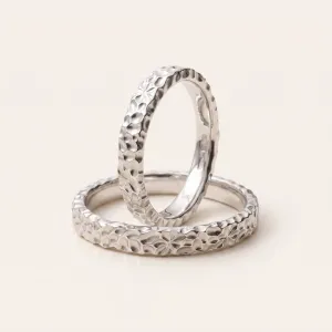 Unique wedding rings with an irregular surface SPARKIE