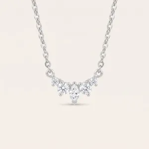 Gold cluster necklace with lab created diamonds JESSICA