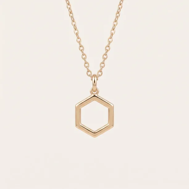 Gold hexagon necklace MEGAN Image