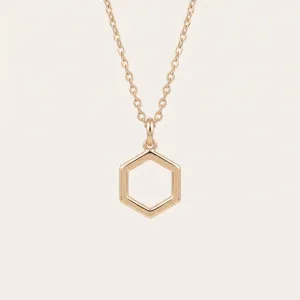 Gold hexagon necklace MEGAN