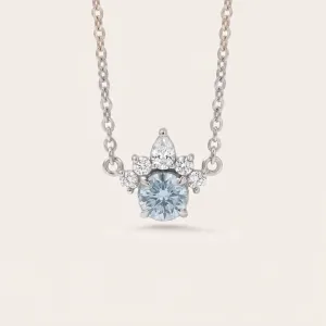 Gold necklace with aquamarine and diamonds AZURINE