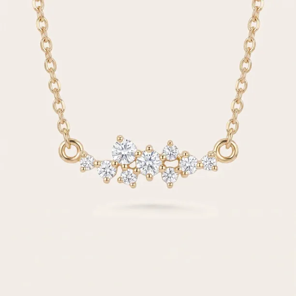 KLAREEN lab-grown diamond cluster necklace in gold