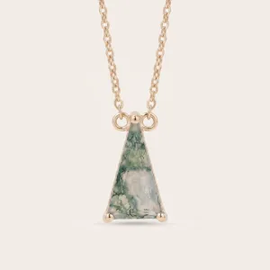 Gold pendant with triangle moss agate ZUZY Thumbnail