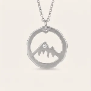 Matte gold necklace with mountain motive LIVIGNO