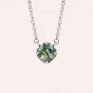 Moss agate in gold necklace ELF Thumbnail