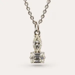 Minimalist necklace with moissanites LYON
