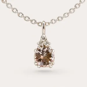 Romantic gold necklace with lepidocrocite and side diamonds LOVELY