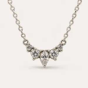 Gold cluster necklace with moissanites JESSIE