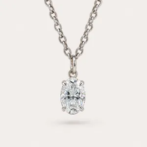 Gold pendant with oval lab created diamond VIV